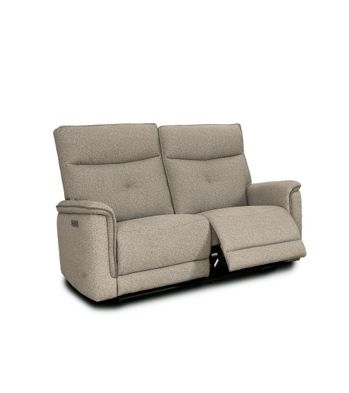 Divano recliner Elysio 2 posti elettrico in tessuto G093 sabbia