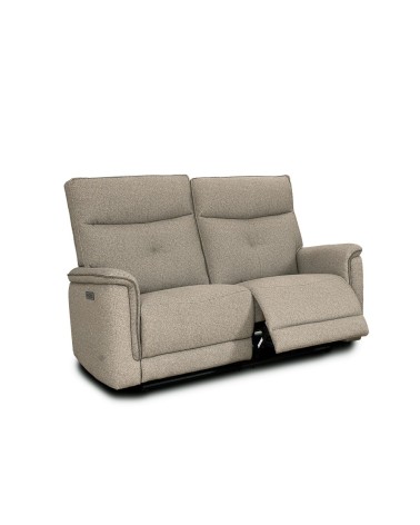 Divano recliner Elysio 2 posti elettrico in tessuto G093 sabbia
