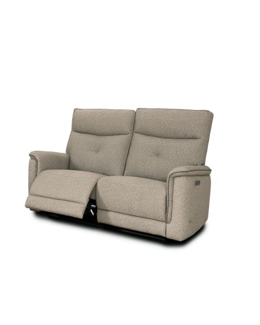 Divano recliner Elysio 2 posti elettrico in tessuto G093 sabbia