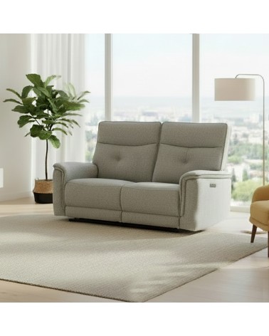 Divano recliner Elysio 3 posti elettrico in tessuto G268 grigio