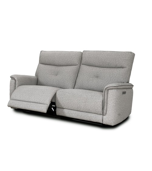 Divano recliner Elysio 3 posti elettrico in tessuto G268 grigio