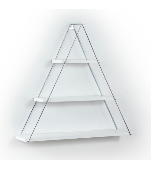 Mensola triangolare 3 ripiani Moset bianco MT191003