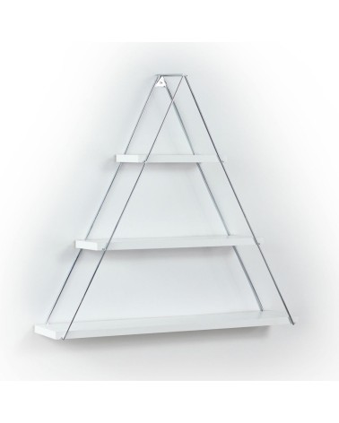 Mensola triangolare 3 ripiani Moset bianco MT191003