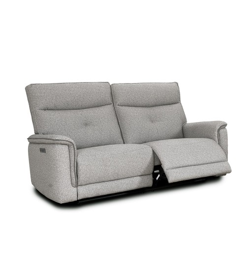 Divano recliner Elysio 3 posti elettrico in tessuto G268 grigio