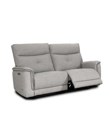 Divano recliner Elysio 3 posti elettrico in tessuto G268 grigio