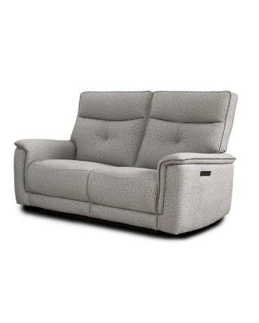 Divano recliner Elysio 3 posti elettrico in tessuto G268 grigio