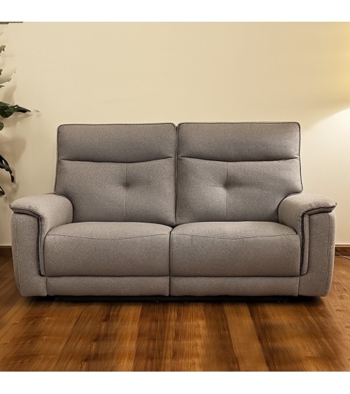 Divano recliner Elysio 3 posti elettrico in tessuto G268 grigio