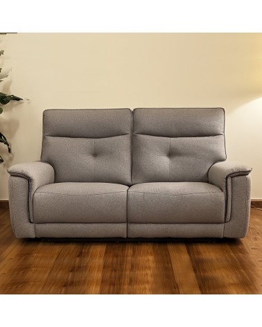 Divano recliner Elysio 3 posti elettrico in tessuto G268 grigio