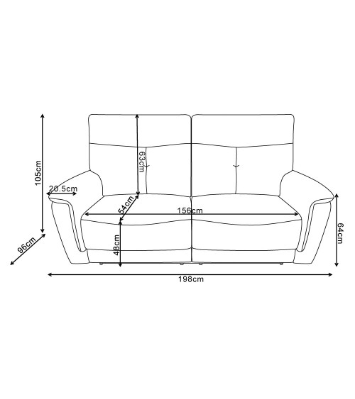 Divano recliner Elysio 3 posti elettrico in tessuto G268 grigio