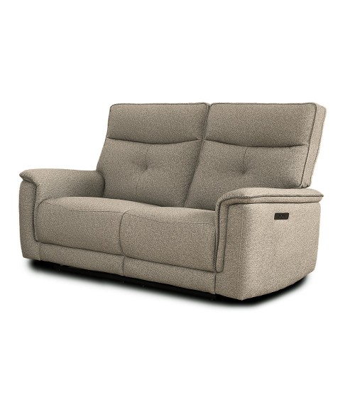 Divano recliner Elysio 3 posti elettrico in tessuto G093 sabbia