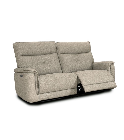 Divano recliner Elysio 3 posti elettrico in tessuto G093 sabbia