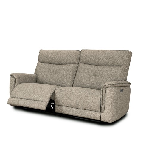 Divano recliner Elysio 3 posti elettrico in tessuto G093 sabbia