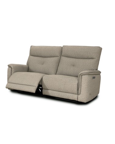 Divano recliner Elysio 3 posti elettrico in tessuto G093 sabbia