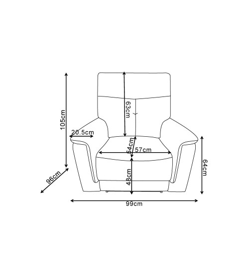 Poltrona relax Elysio con recliner elettrico in tessuto G093 sabbia