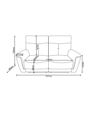 Set divani Elysio 2 e 3 posti e poltrona con recliner elettrici in tessuto G093 sabbia