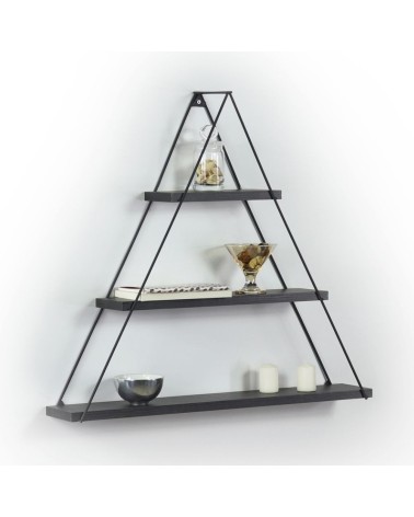 Mensola triangolare Moset  3 ripiani nero MT191005