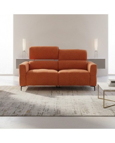 Divano recliner Luxora 2 posti elettrico in tessuto E006 aragosta