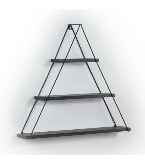 Mensola triangolare Moset  3 ripiani nero MT191005