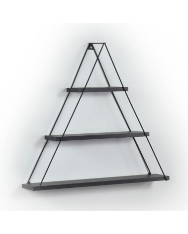 Mensola triangolare Moset  3 ripiani nero MT191005