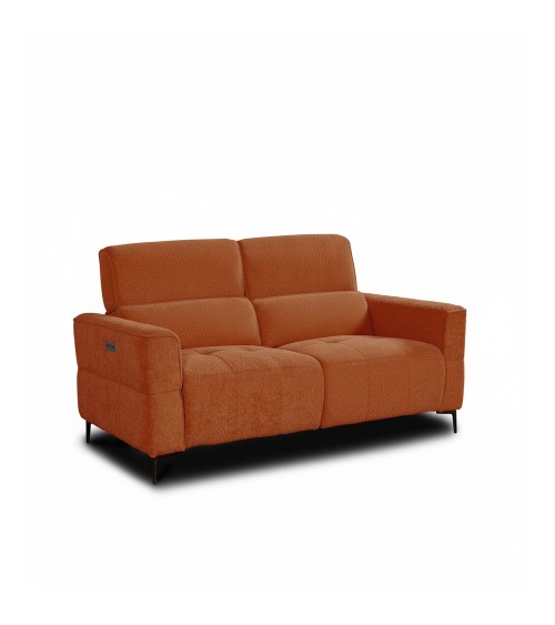 Divano recliner Luxora 2 posti elettrico in tessuto E006 aragosta