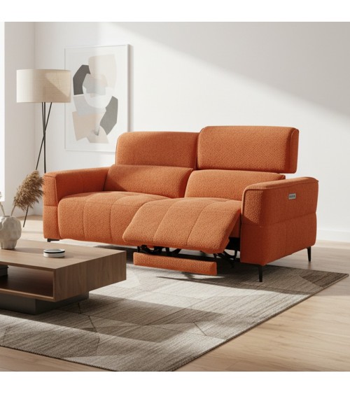 Divano recliner Luxora 3 posti elettrico in tessuto E006 aragosta