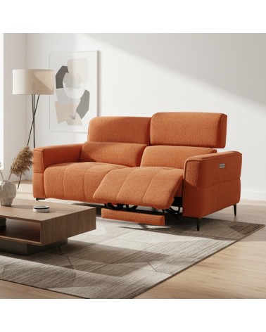 Divano recliner Luxora 3 posti elettrico in tessuto E006 aragosta