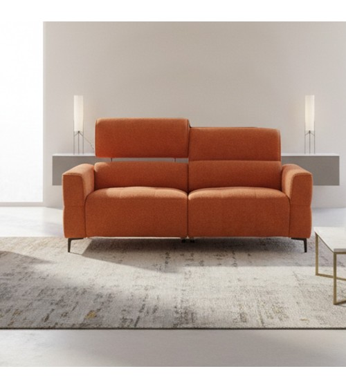Divano recliner Luxora 3 posti elettrico in tessuto E006 aragosta