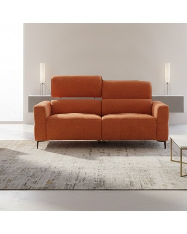 Divano recliner Luxora 3 posti elettrico in tessuto E006 aragosta
