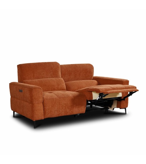Divano recliner Luxora 3 posti elettrico in tessuto E006 aragosta