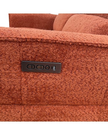 Divano recliner Luxora 3 posti elettrico in tessuto E006 aragosta