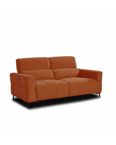 Set divani recliner Luxora 2 e 3 posti elettrici in tessuto E006 aragosta