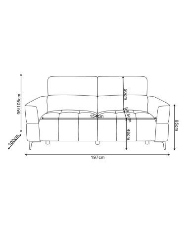 Set divani recliner Luxora 2 e 3 posti elettrici in tessuto E006 aragosta