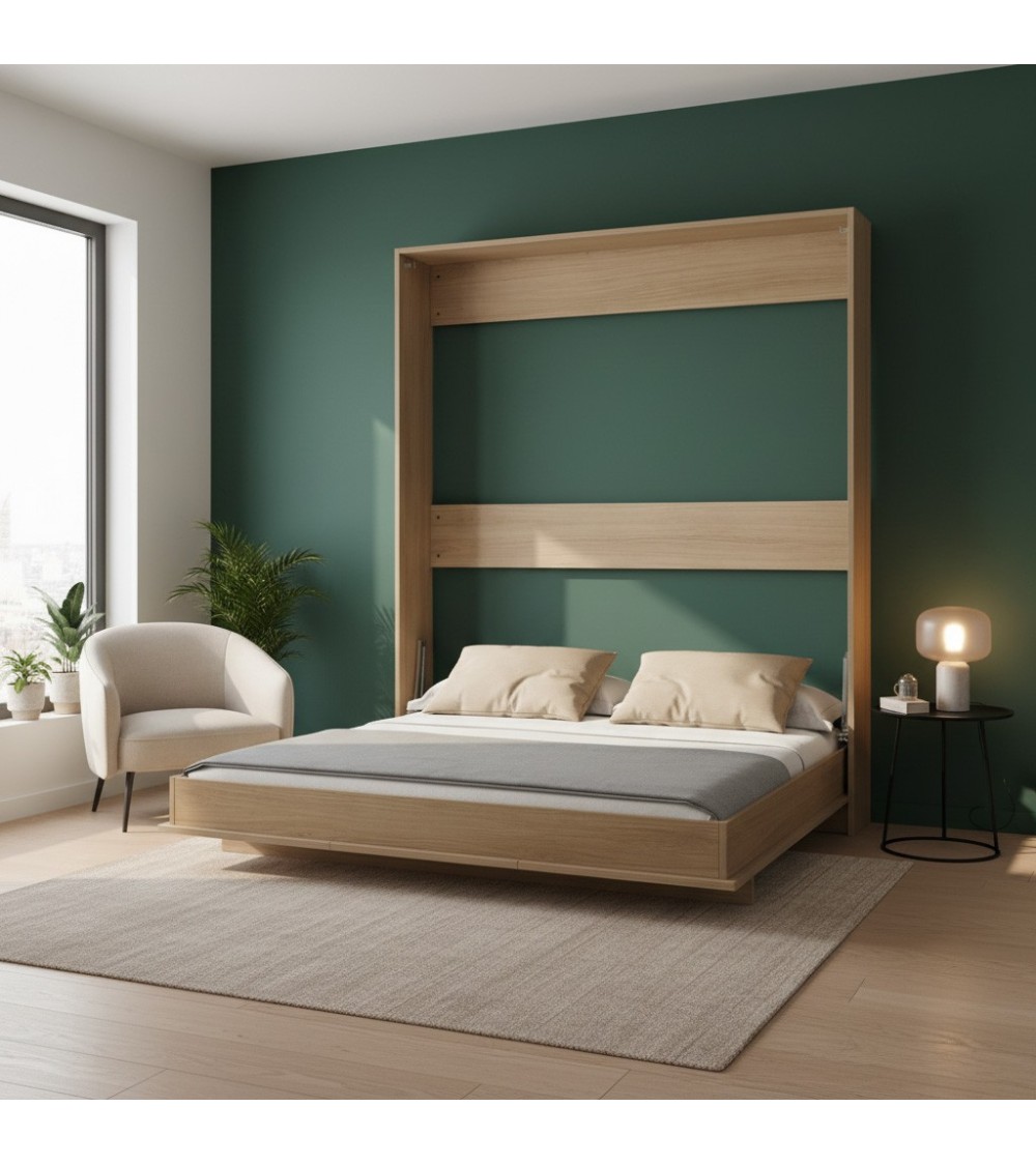 Letto matrimoniale estraibile Primer colore rovere