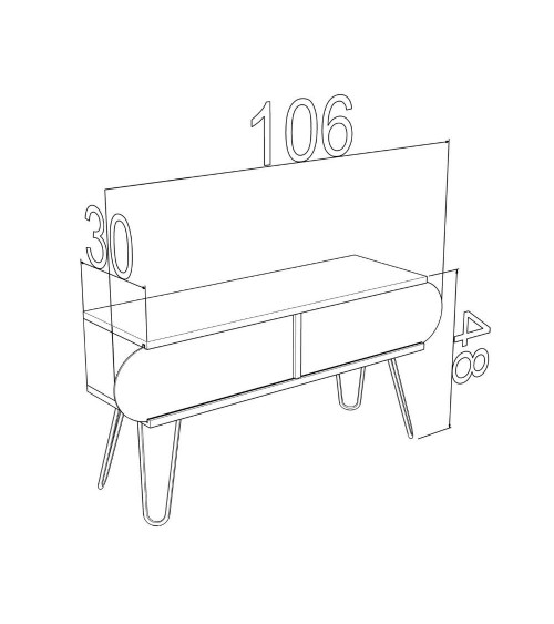 Porta TV Illia rovere 106x30x48H MT190122