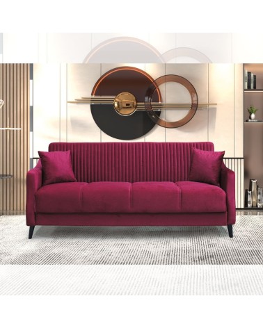 Divano letto contenitore Montana 3 posti colore bordeaux
