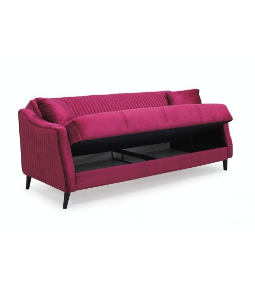 Divano letto contenitore Montana 3 posti colore bordeaux