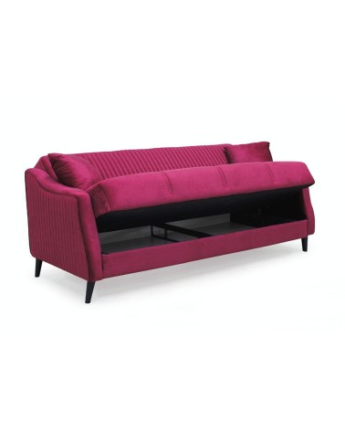 Divano letto contenitore Montana 3 posti colore bordeaux