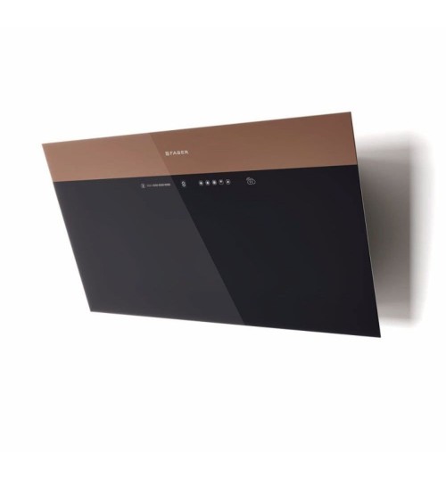 Cappa parete Faber V-AIR KL A80/2 80 cm. vetro nero e rame corten classe A+