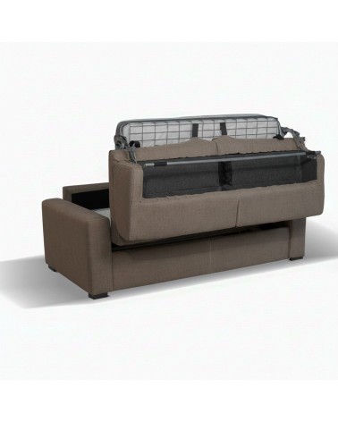 Divano letto Flash 3 posti con rete elettrosaldata in tessuto Queens taupe