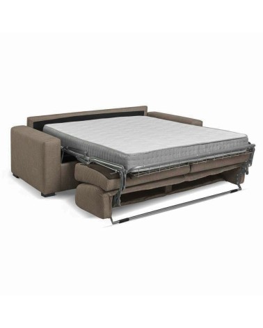 Divano letto Flash 3 posti con rete elettrosaldata in tessuto Queens taupe