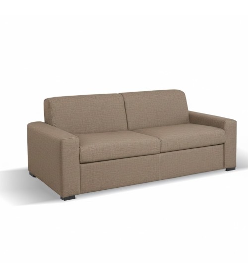 Divano letto Flash 3 posti con rete elettrosaldata in tessuto Queens camel