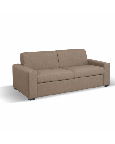 Divano letto Flash 3 posti con rete elettrosaldata in tessuto Queens camel
