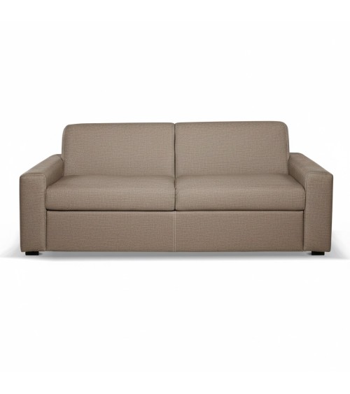 Divano letto Flash 3 posti con rete elettrosaldata in tessuto Queens camel