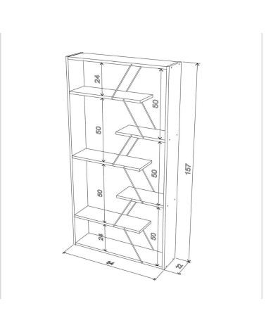 Libreria Tars rovere 84x24x157H
