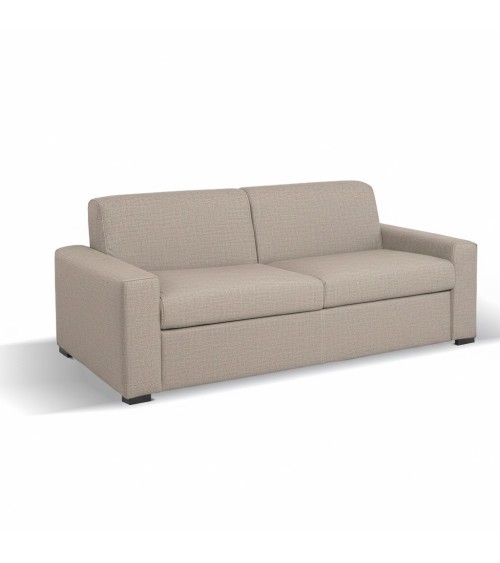 Divano letto Flash 3 posti con rete elettrosaldata in tessuto Queens beige