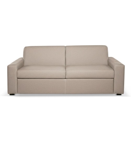 Divano letto Flash 3 posti con rete elettrosaldata in tessuto Queens beige