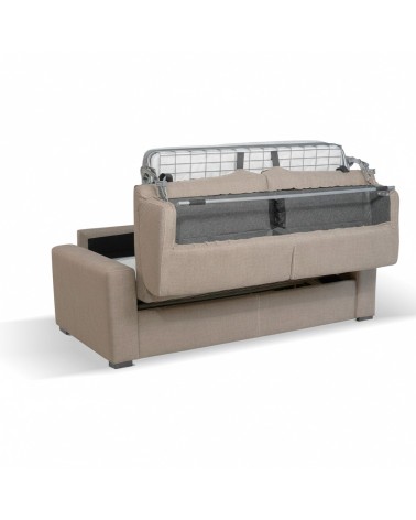 Divano letto Flash 3 posti con rete elettrosaldata in tessuto Queens beige
