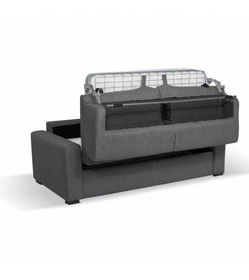Divano letto Flash 3 posti con rete elettrosaldata in tessuto Queens ash
