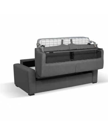 Divano letto Flash 3 posti con rete elettrosaldata in tessuto Queens ash
