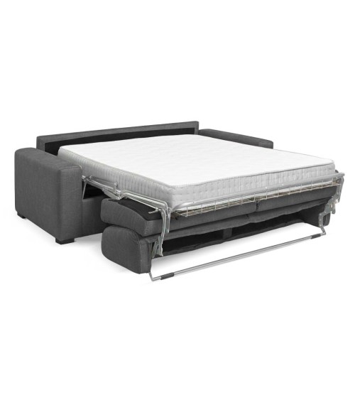 Divano letto Flash 3 posti con rete elettrosaldata in tessuto Queens ash